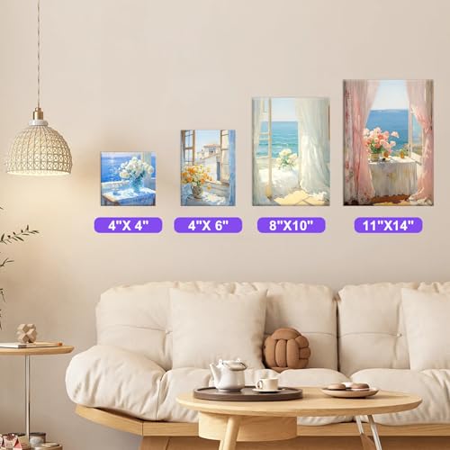 ESRICH Stretched Canvas for Painting, 12 Pack 4x4, 4x6, 8x10, 11x14(3 of Each) Canvas Set, Multi-Size Blank Canvases for Painting, Primed Paint Canvas for Kids, Adults, Beginners, Artists. - size: 4x4in,4x6in,8x10in,11x14in