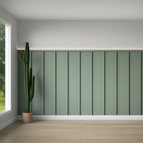 Weysat 1 Set Board and Batten Wall Panel Wainscoting Panel 157 x 63in - size: 157.48 x 62.99 inch