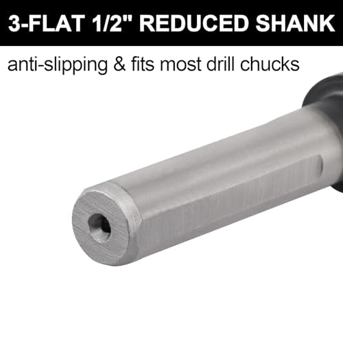 7/8 Drill Bit for Metal and Hardened Steel, M35 Cobalt 1/2 Inch Reduced Shank Industrial Grade Heavy Duty Drill Bit, with Index Storage Case - size: 7/8 in