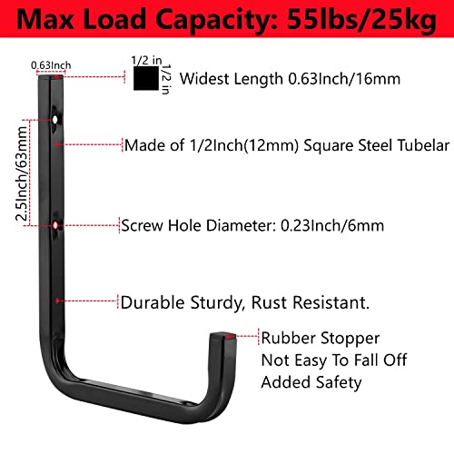 Garage Storage Hook, 6.3 Inch Heavy Duty Wall Mount Utility Hanger - size: 7.6inch x6.3inch