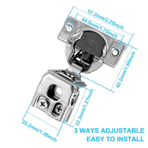 1-1/4 Inch Overlay Soft Close Cabinet Hinges, 6 Pack Slow Soft Close Hinges for Kitchen Cabinets Satin Nickel Hidden Self Closing Kitchen Cabinet Hinges for Cupboard - size: 1-1/4 inch Overlay