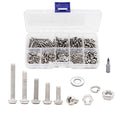 cSeao 420pcs M3 x 6mm / 8mm/ 10mm/ 12mm/ 16mm/ 20mm Pan Head Machine Screws Washers Hex Nuts Assortment Kit, Phillips Drive, 304 Stainless Steel - size: M3
