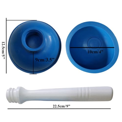 Drain Plunger, Mini Sink Unclogger, Small 4-Inch Clog Remover - color: Blue + Yellow