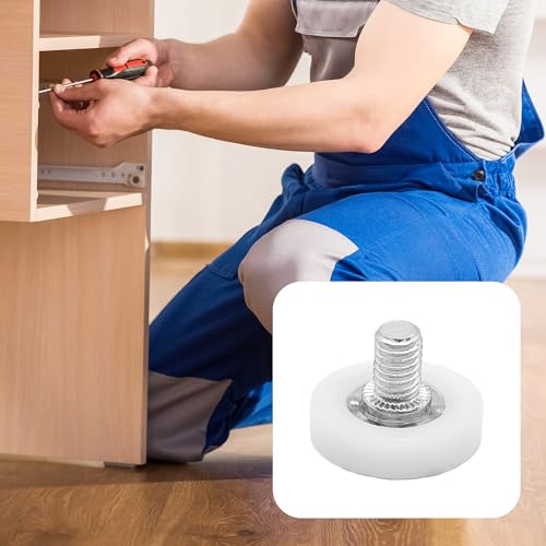 8Pcs 26mm Drawer Rollers, Nylon Drawer Pulley Replacement Wheels with Bearings and Nuts, Small Slide Roller for Cabinet, Sliding Door, Filing Cabinet, Smooth Drawer Positioning Guide - size: 26mm
