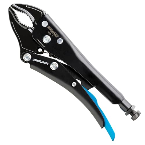 Channellock Locking Pliers 102-7 - Curved Jaw with Cutter, Epoxy Resin Coating, Forged Steel - 7 In - style: 7" Curved Jaw Locking Pliers w/ Wire Cutter
