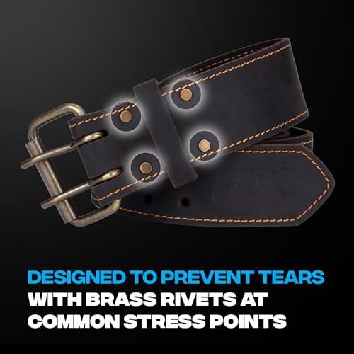 OX 2 Inch Leather Tool Belt For Tool Pouch - Leather Utility Belt - color: 2" Belt (L)