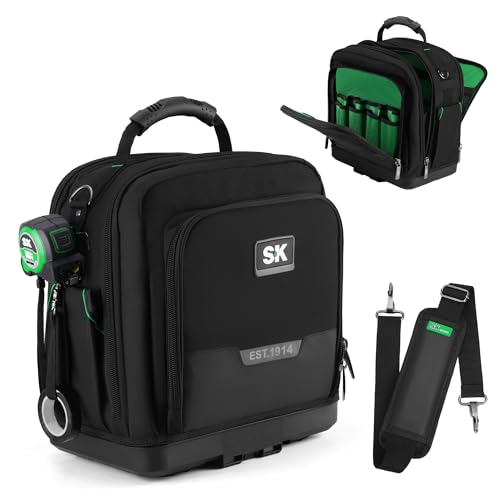 SK 15-Inch Tool Bag, Heavy Duty 1680D Tool Bag Organizer with 24 Pockets