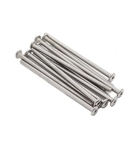 cSeao 10pcs 1/4"-20 x 3-1/2" Flat Head Allen Head Joint Conecting Bolts Socket Cap Screws for Furniture Table 304 Stainless Steel - size: 1/4"-20 x 3-1/2" 10pcs
