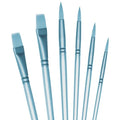 Acrylic Paint Brush Set, 6 pcs Watercolor Brushes, Painting Brush Nylon Hair Brushes for All Purpose Oil Watercolor Painting Beginner Kits (6, Blue) - color: Blue