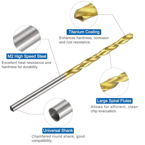 uxcell Tap & Drill Bit Set, 2pcs 5-40 UNC Straight Flute Thread Taps and 2pcs 2.6mm Twist Drill Bits Titanium Coated, HSS6542 Screw Tapping Threading Tools - size: 5-40 UNC + 2.6mm