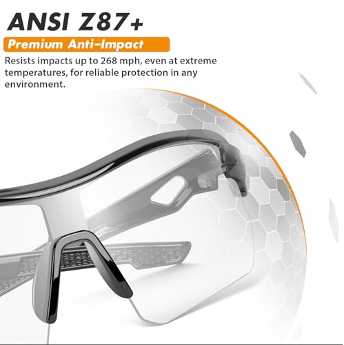 12 Pack Safety Glasses for Men, ANSI Z87.1 & UV Protective Eyewear | Scratch Resistant, High Impact Resistant, UV400 Protection, Fashionable Design, For Men Women Construction Woodworking - color: Clear