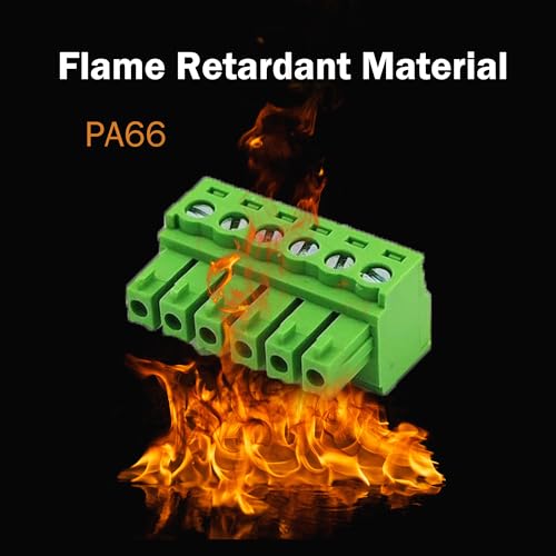 10 PCS 6 Pin 3.81mm Pitch Screw Terminal Block Connector for 28-16AWG, Pluggable Quick Male Plug Connector-6 Pole - size: 6 Pin Male Plug