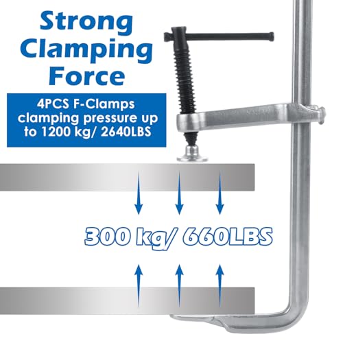 JMIATRY 4PCS F Clamps 12 Inches, Welding Bar Clamps, F-clamps for Welding - size: 12 inch