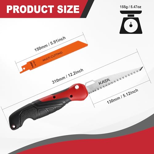KATA 2-in-1 Folding Hand Saw with Interchangeable Multi-Cutting Blade - color: 2in1