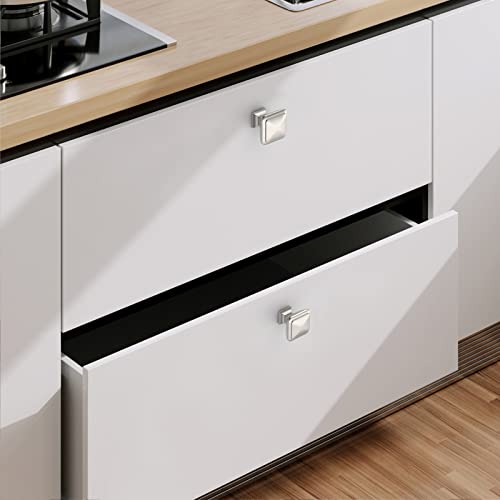 9BUILD 10 Pack Brushed Nickel Cabinet Knobs,Solid Square Drawer Pulls - color: Brushed Satin Nickel, size: 1.2"/30MM