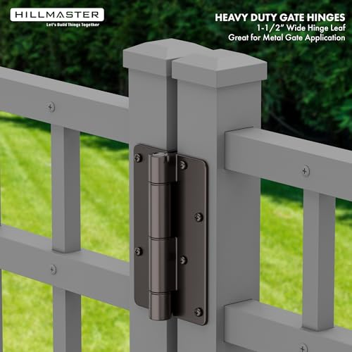 5-3/4" Self Closing Aluminum Gate Hinges for Metal Pool Gates,Heavy Duty Fence Door Hinges with Adjustable Tension for Vinyl Fence,Legged Hinges for Indoor Outdoor,Gate Hardware,2Pack,Satin Bronze - color: Satin Bronze