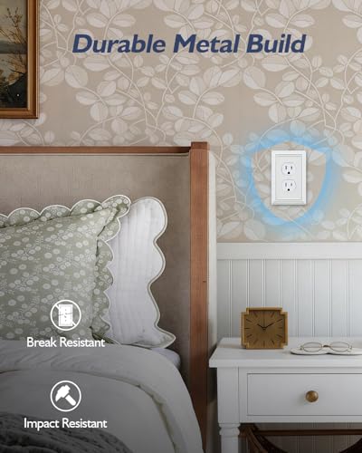 Switch Plates Outlet Covers, 6-Pack Metal Wall Plates, Off White - color: Off White, size: 1 Duplex 6PK