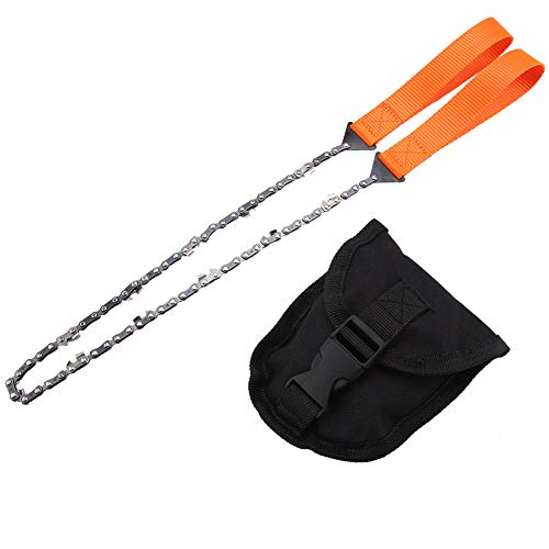 Pocket Chainsaw, Portable Camping Wire Chain Folding Hand Survival Chainsaw with Paracord Survival Bracelet for