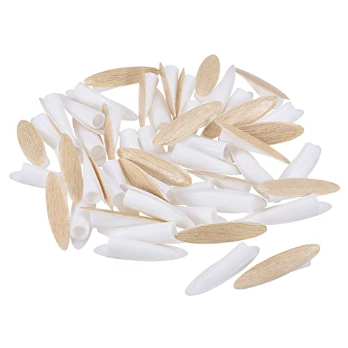 MECCANIXITY 9mm Plastic Pocket Hole Plugs,Wood Plugs for Pocket Hole Jig Working Tool Accessories,Wood Color Pack of 100