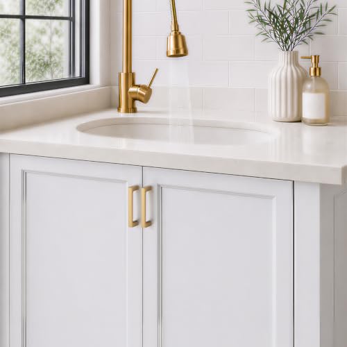 Ravinte Champagne Bronze Kitchen Cabinet Solid Handles,3-1/2 Inch,5 Pack - color: Champagne Bronze, size: 3-1/2 Inches Hole Center