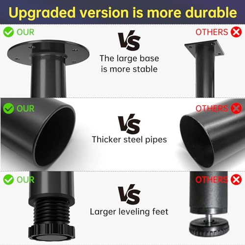 Adjustable Metal Desk Leg 21~36 Inch, Adjustable Metal Table Legs - size: 21~36 Inch（2 Pack）