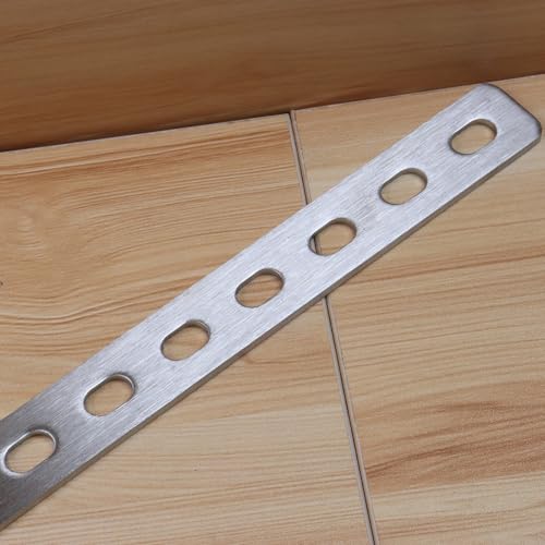 16" Flat Straight Brace Brackets, 16 Screw, Stainless Steel