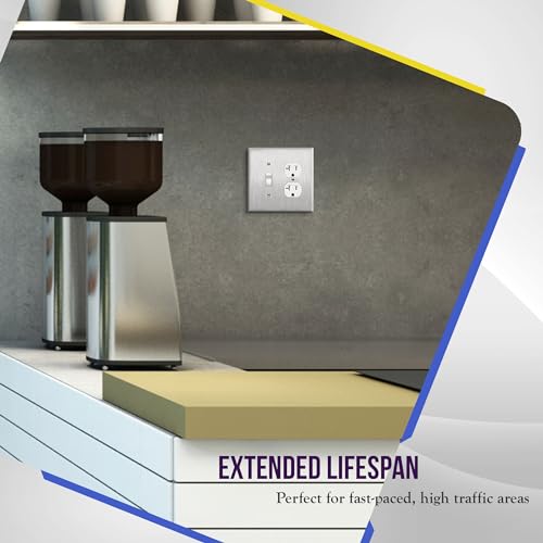 ENERLITES Combination Toggle & Duplex Metal Wall Plate, Midsize, Silver - color: Stainless Steel, size: Mid-Size