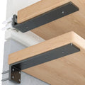 Heavy Duty Metal Shelf Brackets 4-Inch, Set of 4, Modern Black Matte Finish, 1/5" Thick Steel, Easy-to-Install, Strong Support for Shelves, Versatile & Stylish - size: 4 Inch, style: 4 Pack