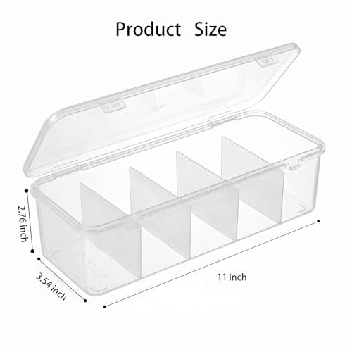 3 Pcs Charger Organizer, Clear Plastic Cord Organizer with Lid, Office Desk Drawer Organizer Box for Chargers, Adapters & Desk Electronics Accessories (15-Compartment)