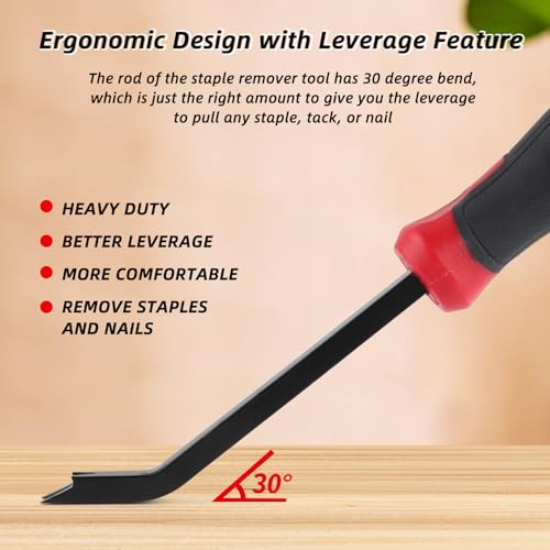 Heavy Duty Staple Remover Tool,Upholstery Stapler Puller for Furniture,Carpet,Wood and Flooring, Ergonomic Staple Lifter for DIY,Construction,Upholstery Repair,Craft Projects,Industrial Staple Lifter