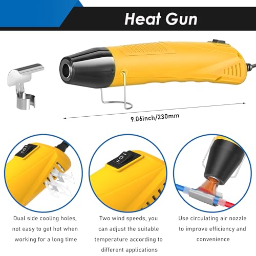 532Pcs Heat Gun for Shrink Tubing, Solder Seal Wire Connectors & Heat Shrink Tubing Kit, 26-6 AWG Waterproof Heat Shrink Wire Connectors with Mini Heat Gun for Marine Electrical - size: 532Pcs