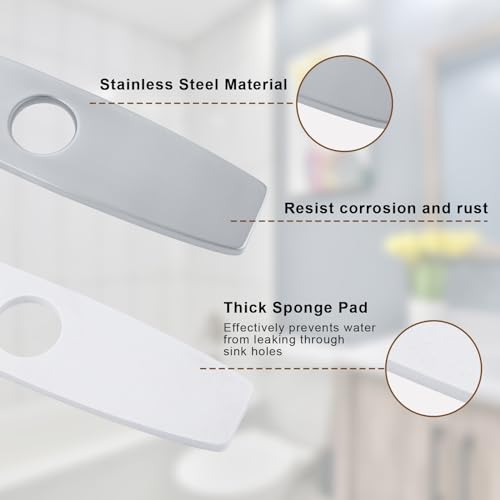 ARCORA 10.2 Inch Faucet Plate Sink Hole Cover Escutcheon - color: Brushed Nickel