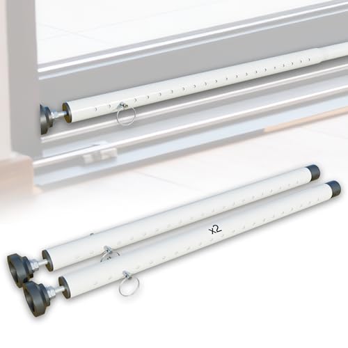 Sliding Door Lock Rods, 2-Pack Set 17-50 Inch Adjustable Door & Window Safety Rods Sliding Door Security Bar Locks with Rubber Tips, Window Lock Bars for Home, Apartment, Travel & Patio （White） - color: 2 Pack