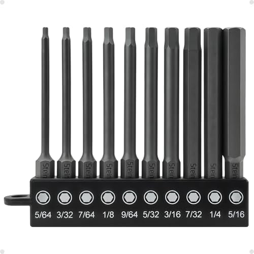 Impact Rated Screwdriver Bit Set, 3" Extended Long Magnetic Power Bits, Premium S2 Steel, Shock-Absorbing Design, 1/4" Hex Shank for Power Drill & Impact Driver (3 Inch SAE Hex) - size: 3 Inch SAE Hex