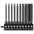 Impact Rated Screwdriver Bit Set, 3" Extended Long Magnetic Power Bits, Premium S2 Steel, Shock-Absorbing Design, 1/4" Hex Shank for Power Drill & Impact Driver (3 Inch SAE Hex) - size: 3 Inch SAE Hex
