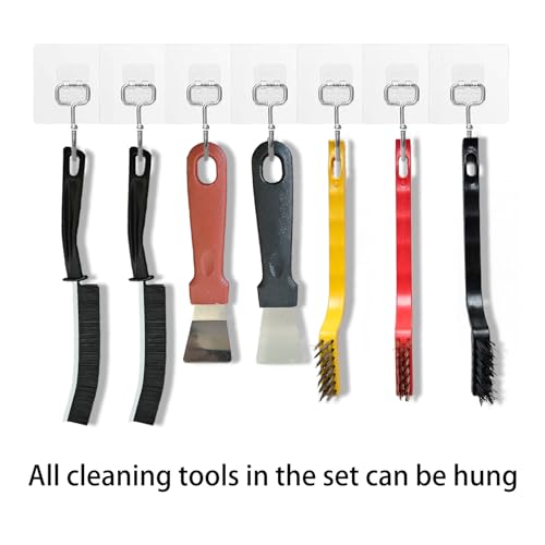 7 Pcs Multi-Purpose Crevice Cleaning Brush Tool for Stubborn Kitchen Grease Stains, Bathroom Crevices, Window Gutters, Tiles and Faucets