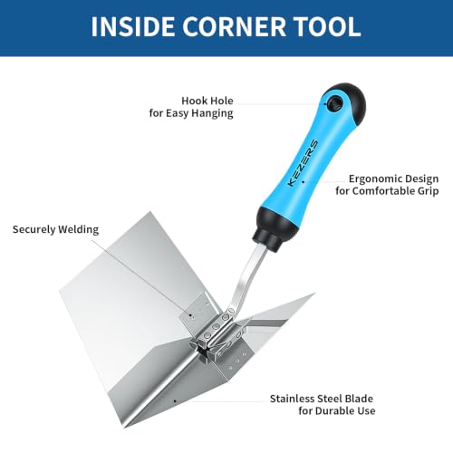 KEZERS 10-Piece Drywall Hand Tools Kit with Trowel,Mud Pan & Hawk Kit