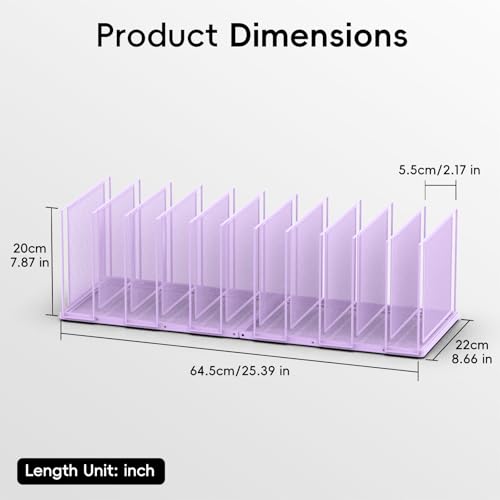 File Organizer for Desk, 11-Section Vertical File Sorter, Paper Holder Organizer Standing Metal File Folder for Office Home Classroom, Purple - color: Purple, size: 1 Pack 11-Section