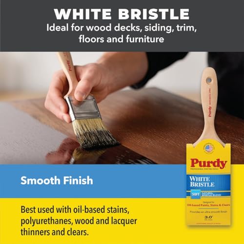 Purdy 144024420 White Bristle Adjutant Paint Brush, 2 in. - size: 2 inch, style: Angular Adjuant
