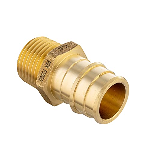 5 piece EFIELD Brass Expansion Pex A 3/4"x 1/2" Male NPT Adapter Fitting - size: 3/4" x 1/2" (Brass, Pack of 5)