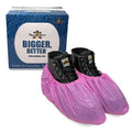 ShuBee Waterproof Shoe & Boot Covers Slip-Resistant Disposable for Plumbing Construction Floor Protection - 40 Pair - color: Pink