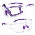 UKNOW Safety Glasses - Anti Fog Wraparound Lenses - Removable Foam Gasket - ANSI Z87.1 Protective Eyewear - Impact Resistant - color: Purple