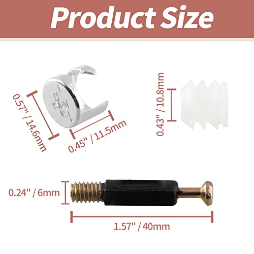 Jiozermi 36 Sets 3-in-1 Furniture Connecting Kit - size: B