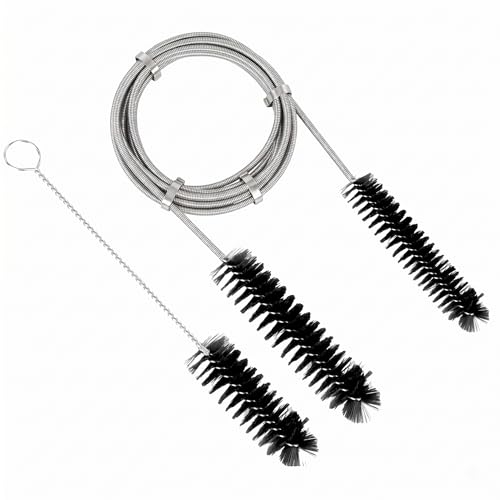 Flexible Drain Clog Remover Brush Double Head Extended Reach Cleaning Tool for Bathroom Kitchen and Sink Drains Black - color: Black, size: Large