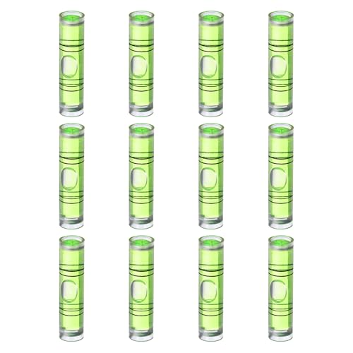 HARFINGTON 12pcs Mini Cylindrical Bubble Spirit Level Vials 9.5x40mm - size: 9.5x40mm