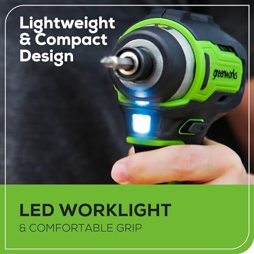Greenworks 24V Brushless 1950 in./lbs Impact Driver, 1/4-inch Hex Variable Speed, Tool Only - size: Tool Only(1950 in-lbs Impact Driver)