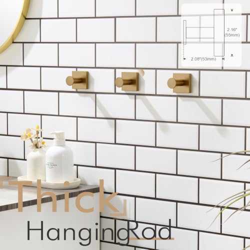 KOKOSIRI Robe Hooks Bath Towel Hooks for Wall Closet Kitchen Hanging Towels Bathroom Hardware Champagne Bronze Stainless Steel 3 Pack, B1016CPG-P3 - color: Champagne Bronze, size: 3 Pack