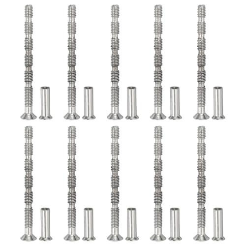 PATIKIL Cabinet Handle Screws M4 x 50mm Break Away Screw with Sleeve 10Set - size: M4 x 50mm