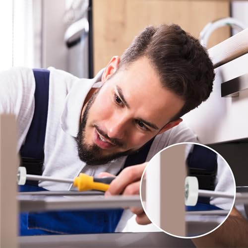 PATIKIL 22mm Drawer Rollers, 4 Set Nylon Positioning Pulleys Small Drawer Pulley Replacement Wheel with Spring Washer and Nut for File Cabinet Slides, White - size: 22mm