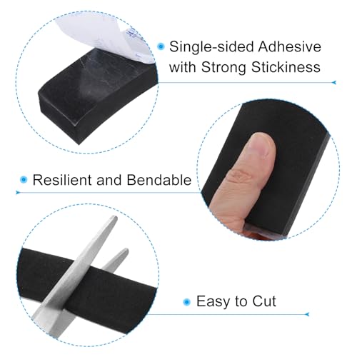 PATIKIL 1-9/16"W x 3/4" T x 6.6Ft Insulation Foam Tape, Self-Adhesive EVA Weather Stripping for Wrap Pipe Door Window Insulation Soundproof Anti Vibration Collision, Black - size: 1-9/16"W x 3/4"T